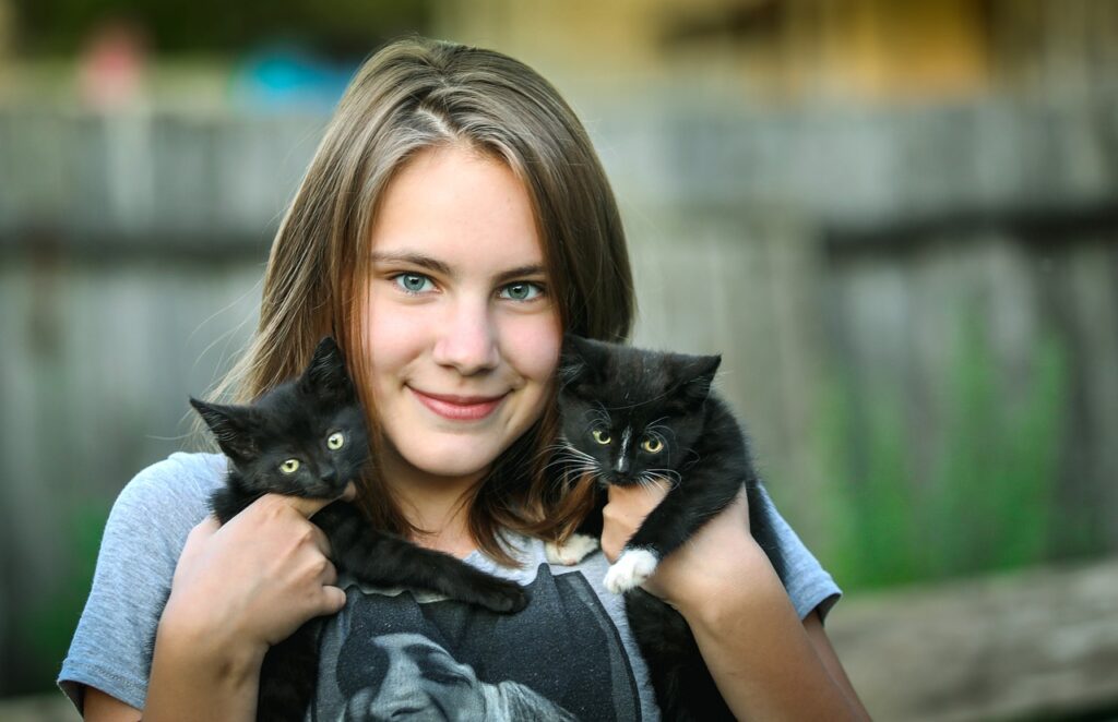 taking care for cats for kids 
